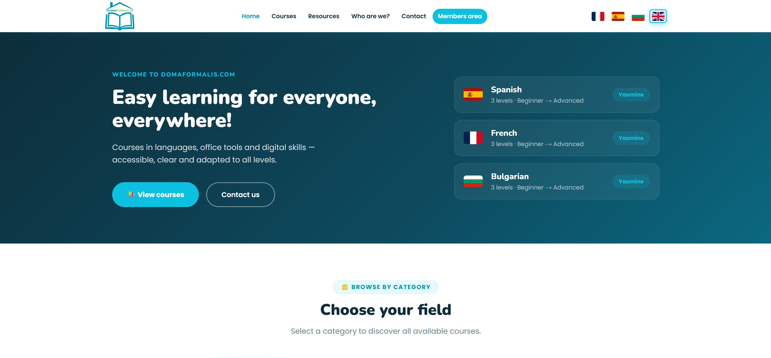 Domaformalis — E-learning multilingue